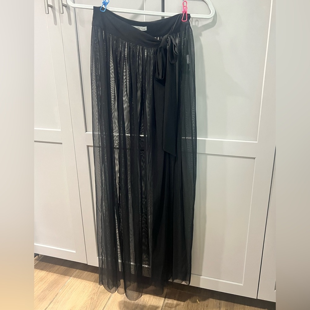 Charlotte Russe Black Sheer Maxi Skirt